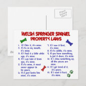 WELSH SPRINGER SPANIEL de Wetten 2 van het Bezit v Briefkaart (Voorkant / Achterkant)