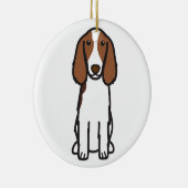 Welsh Springer Spaniel Dog Cartoon Keramisch Ornament (Rechts)