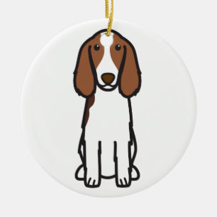 Welsh Springer Spaniel Dog Cartoon Keramisch Ornament