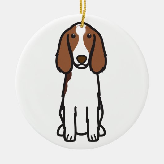 Welsh Springer Spaniel Dog Cartoon Keramisch Ornament (Voorkant)