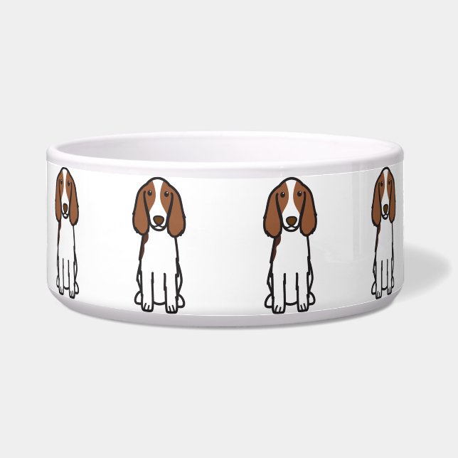 Welsh Springer Spaniel Dog Cartoon Voerbakje (Voorkant)