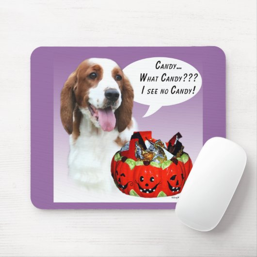 Welsh Springer Spaniel Halloween Snoep Muismat (Met muis)