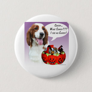 Welsh Springer Spaniel Halloween Snoep Ronde Button 5,7 Cm