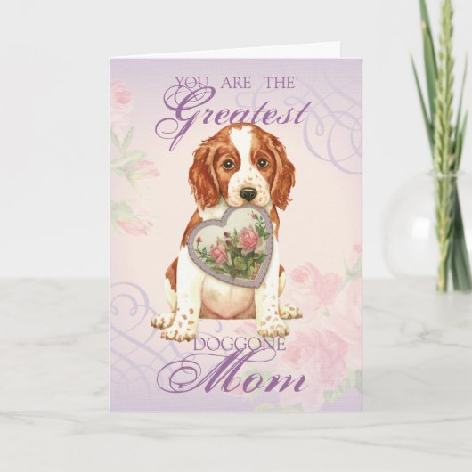 Welsh Springer Spaniel Heart mama Kaart (Voorkant)