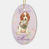 Welsh Springer Spaniel Heart mama Keramisch Ornament (Links)