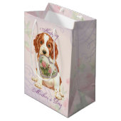 Welsh Springer Spaniel Heart mama Medium Cadeauzakje (Voorkant Gekanteld)
