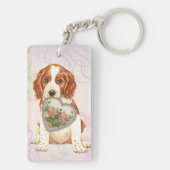 Welsh Springer Spaniel Heart mama Sleutelhanger (achterkant)
