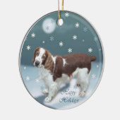 Welsh Springer Spaniel kerstcadeaus Keramisch Ornament (Links)