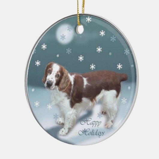 Welsh Springer Spaniel kerstcadeaus Keramisch Ornament (Links)