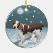 Welsh Springer Spaniel kerstcadeaus Keramisch Ornament (Achterkant)