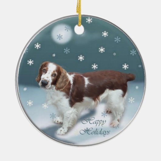 Welsh Springer Spaniel kerstcadeaus Keramisch Ornament (Achterkant)