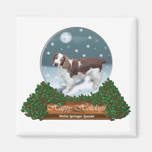 Welsh Springer Spaniel kerstcadeaus Magneet (Voorkant)