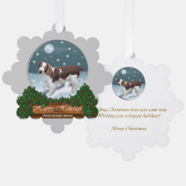 Welsh Springer Spaniel kerstcadeaus Ornament Kaart