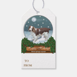 Welsh Springer Spaniel Kerstmis Cadeaulabel