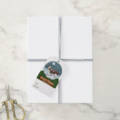 Welsh Springer Spaniel Kerstmis Cadeaulabel (Met Touw)