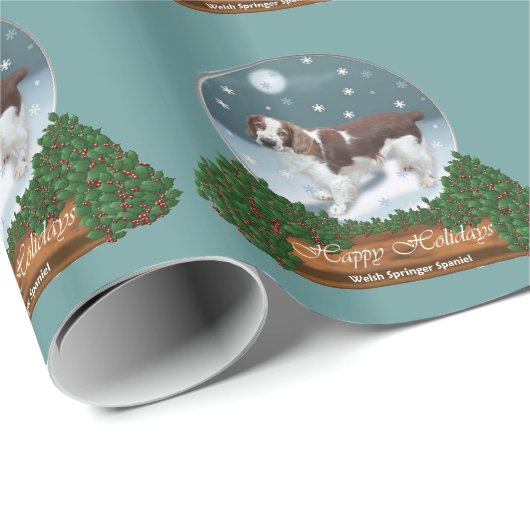 Welsh Springer Spaniel Kerstmis Cadeaupapier (Rol Hoek)