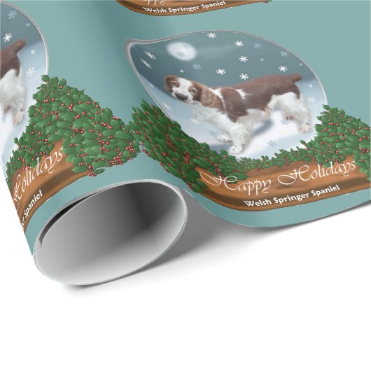 Welsh Springer Spaniel Kerstmis Cadeaupapier (Rol Hoek)
