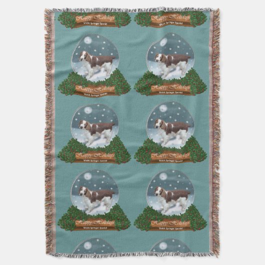 Welsh Springer Spaniel Kerstmis Deken (Voorkant Verticaal)