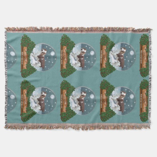 Welsh Springer Spaniel Kerstmis Deken (Voorkant)