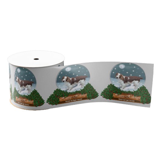 Welsh Springer Spaniel Kerstmis Grosgrain Lint (Spoel)