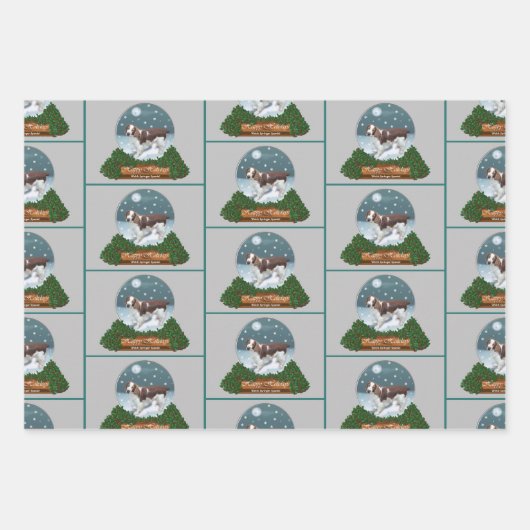 Welsh Springer Spaniel Kerstmis Inpakpapier Vel (Voorkant 2)
