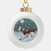 Welsh Springer Spaniel Kerstmis Keramische Bal Ornament (Voorkant)