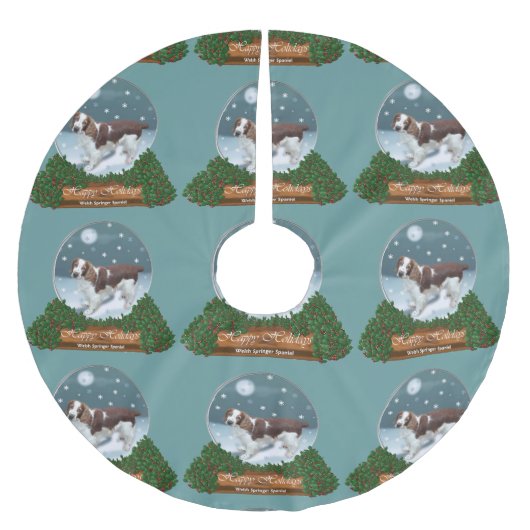 Welsh Springer Spaniel Kerstmis Kerstboom Rok (Voorkant)