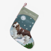 Welsh Springer Spaniel Kerstmis Kleine Kerstsok (Voorkant (Hangend))
