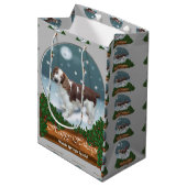 Welsh Springer Spaniel Kerstmis Medium Cadeauzakje (Voorkant Gekanteld)