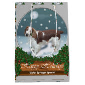Welsh Springer Spaniel Kerstmis Medium Cadeauzakje (Achterkant)