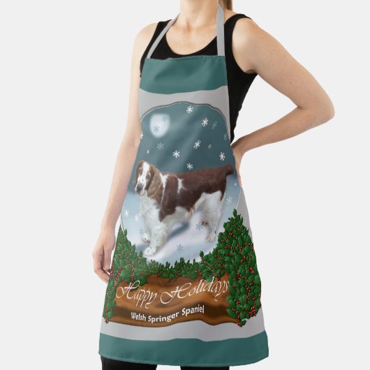 Welsh Springer Spaniel Kerstmis Schort (Insitu)
