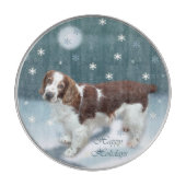 Welsh Springer Spaniel Kerstmis Snijplank (Voorkant)