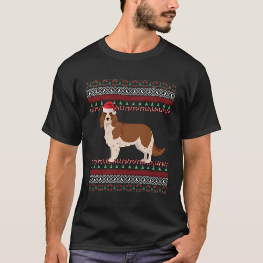 Welsh Springer Spaniel Kerstmis T-shirt (Voorkant)