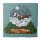 Welsh Springer Spaniel Kerstmis Tegeltje (Voorkant)