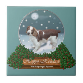 Welsh Springer Spaniel Kerstmis Tegeltje