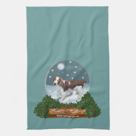 Welsh Springer Spaniel Kerstmis Theedoek