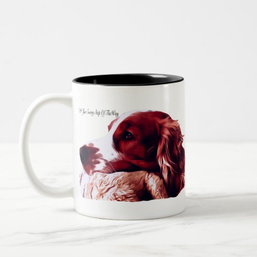 Welsh Springer Spaniel Love Tweekleurige Koffiemok (Links)