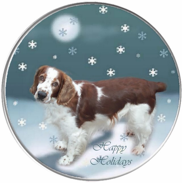 Welsh Springer Spaniel Ornament met kerstcadeaus Fotobeeldje Ornament (Voorkant)