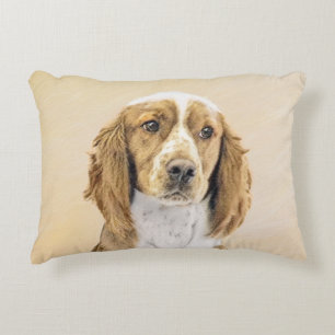 Welsh Springer Spaniel Painting - Original Dog Art Accent Kussen