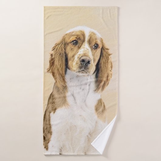 Welsh Springer Spaniel Painting - Original Dog Art Bad Handdoek (Badhanddoek)