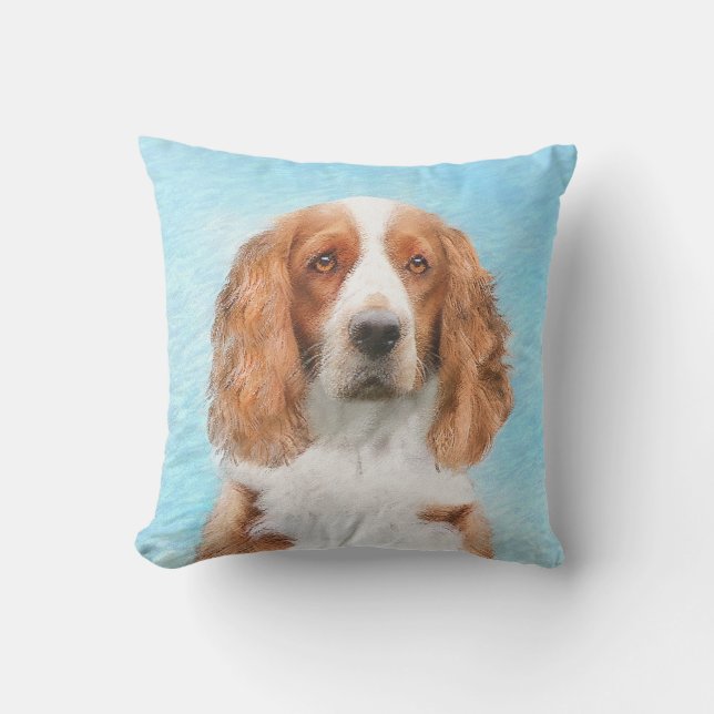 Welsh Springer Spaniel Painting - Original Dog Art Buitenkussen (Voorkant)
