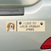 Welsh Springer Spaniel Painting - Original Dog Art Bumpersticker (Op auto)