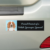 Welsh Springer Spaniel Painting - Original Dog Art Bumpersticker (Op auto)