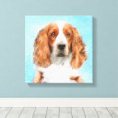 Welsh Springer Spaniel Painting - Original Dog Art Canvas Afdruk (Insitu (Houten vloer))