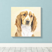 Welsh Springer Spaniel Painting - Original Dog Art Canvas Afdruk (Insitu (Houten vloer))