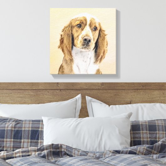 Welsh Springer Spaniel Painting - Original Dog Art Canvas Afdruk (Insitu (Slaapkamer))