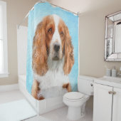 Welsh Springer Spaniel Painting - Original Dog Art Douchegordijn (In situ)