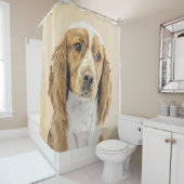 Welsh Springer Spaniel Painting - Original Dog Art Douchegordijn (In situ)