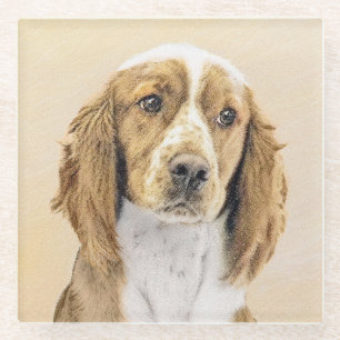 Welsh Springer Spaniel Painting - Original Dog Art Glazen Onderzetter