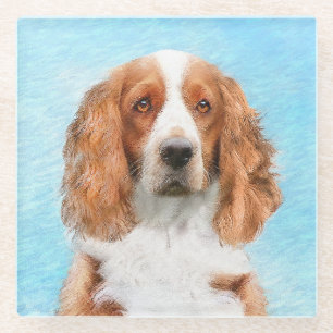 Welsh Springer Spaniel Painting - Original Dog Art Glazen Onderzetter